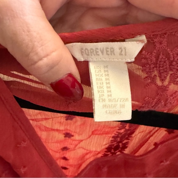 Forever 21 Red/Clay Lace Detail Romper - Picture 2 of 3